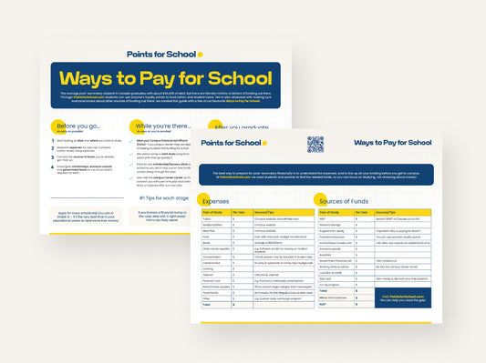 Ways to Pay for School - Work Sheet